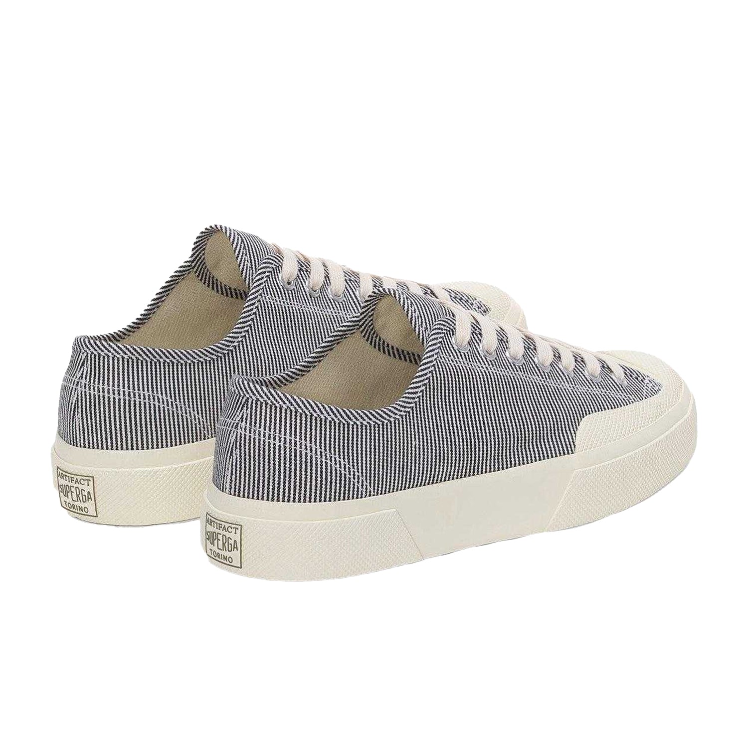 Blue-White - Back - Superga Unisex Adult 2432 Works Stripe Trainers