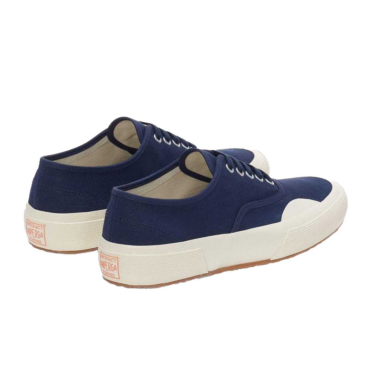 Navy-Off White - Back - Superga Unisex Adult 2430 Deck Canvas Trainers