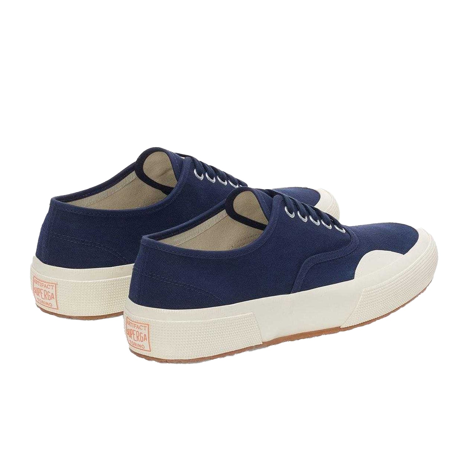 Navy-Off White - Back - Superga Unisex Adult 2430 Deck Canvas Trainers