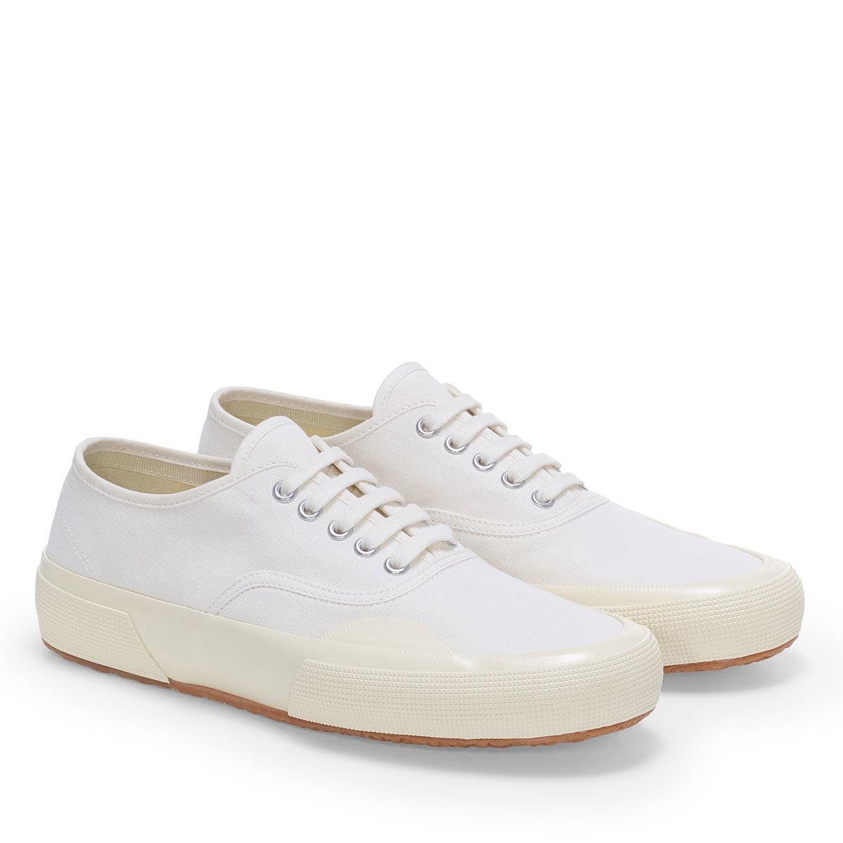 White-Off White - Front - Superga Unisex Adult 2430 Deck Canvas Trainers