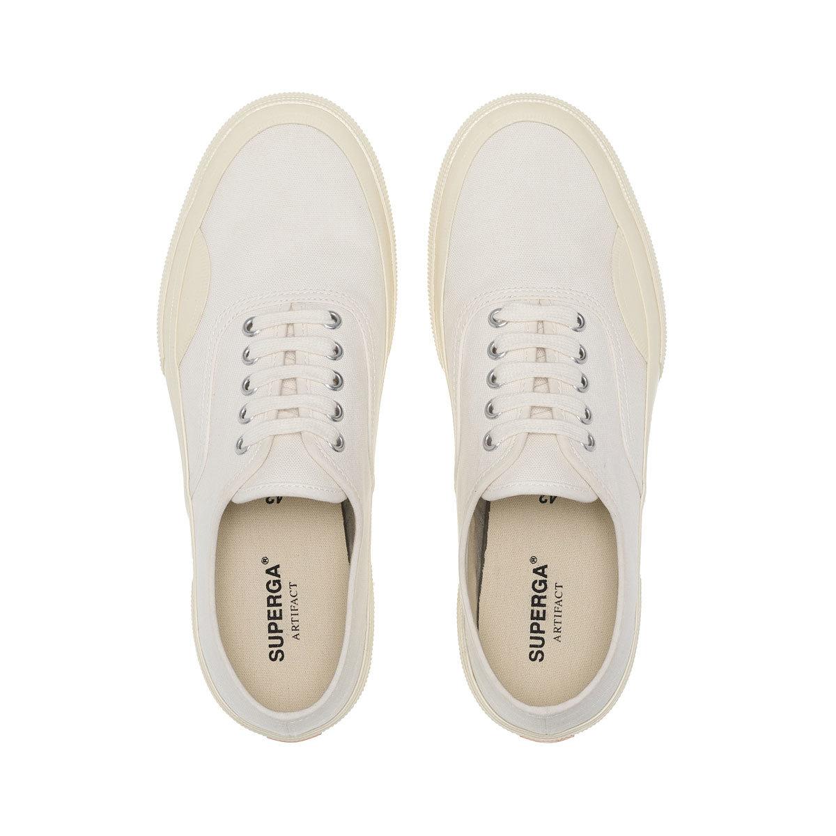 White-Off White - Side - Superga Unisex Adult 2430 Deck Canvas Trainers