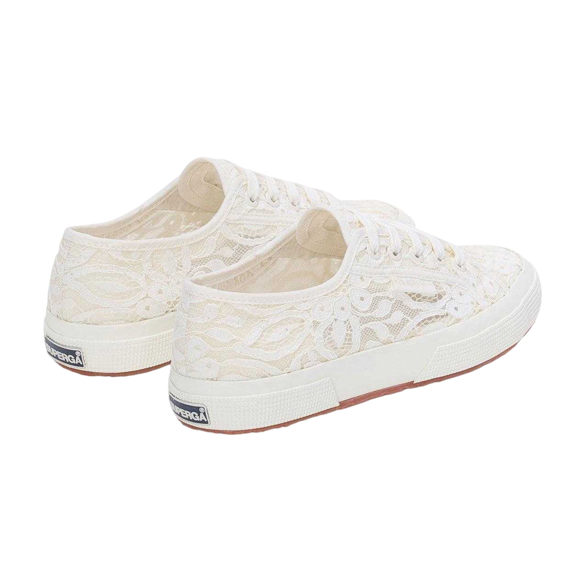 White-Avorio - Back - Superga Womens-Ladies 2750 Macrame Trainers