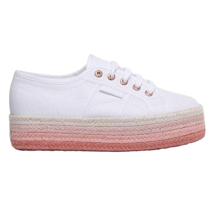 White-Rose Gold - Side - Superga Womens-Ladies 2790 Cotrope Trainers