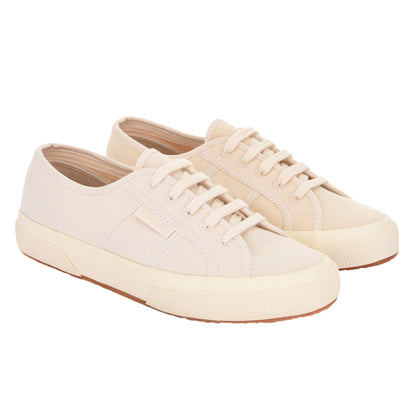 Natural Beige - Front - Superga Womens-Ladies 2750 Organic Cotton Trainers