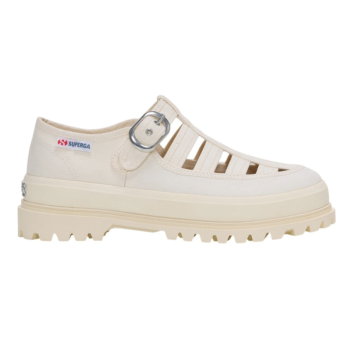 Off White - Side - Superga Womens-Ladies 3541 Alpina Gurkha Fisherman Sandals
