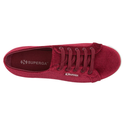 Bordeaux - Side - Superga Womens-Ladies Corduroy Trainers