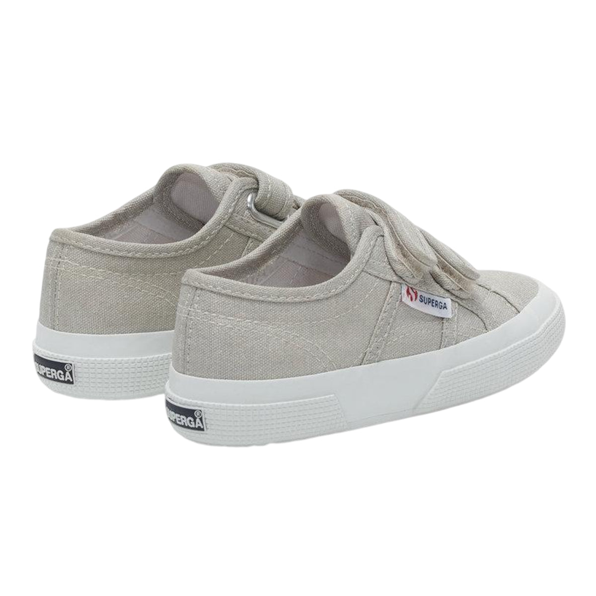 Grey - Back - Superga Girls 2750 Glitter Straps Trainers