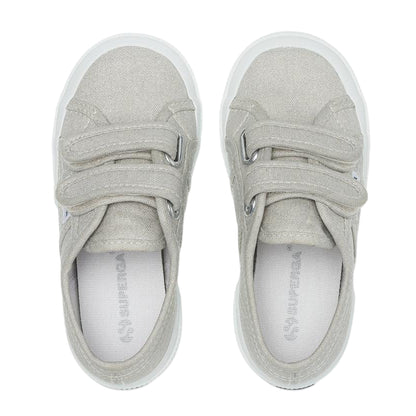 Grey - Side - Superga Girls 2750 Glitter Straps Trainers