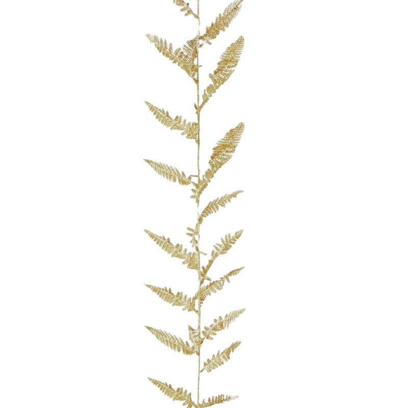 Gold - Back - Premier Glitter Fern Leaf Garland