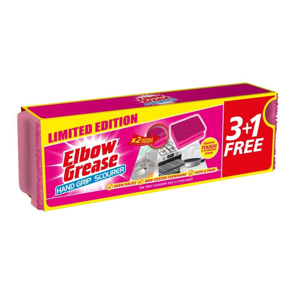 Pink - Front - Elbow Grease Sponge Scourers (Pack of 4)