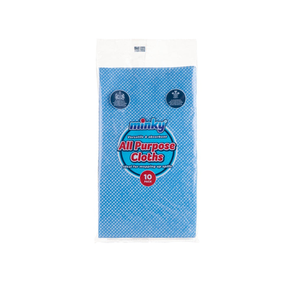 Blue - Front - Minky Cleaning Cloths (Pack of 10)