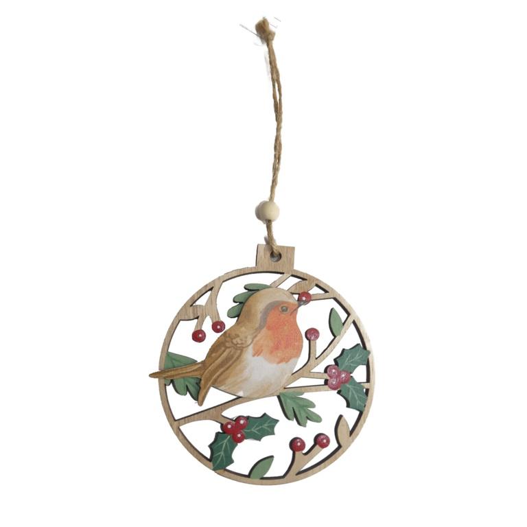 Multicoloured - Front - Davies Products Robin Christmas Tree Decoration