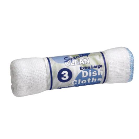 White - Front - Squeaky Clean Extra Large Dish Cloths (Pack of 3)