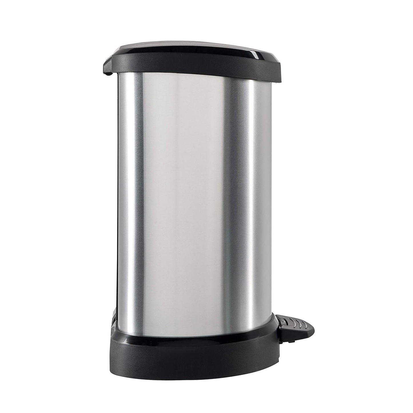 Black-Silver - Back - Curver Deco 20L Pedal Bin