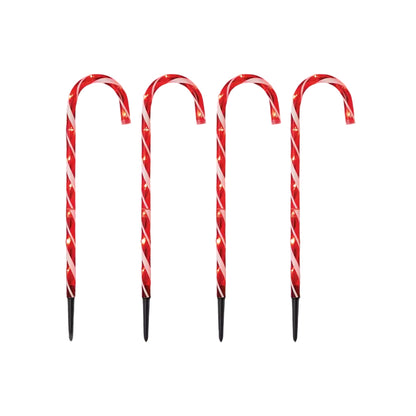 Red - Back - Premier Candy Cane Christmas Outdoor Path Lights (Pack of 4)