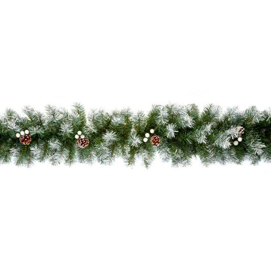 Green-White - Front - Premier Snow Tipped Artificial Garland