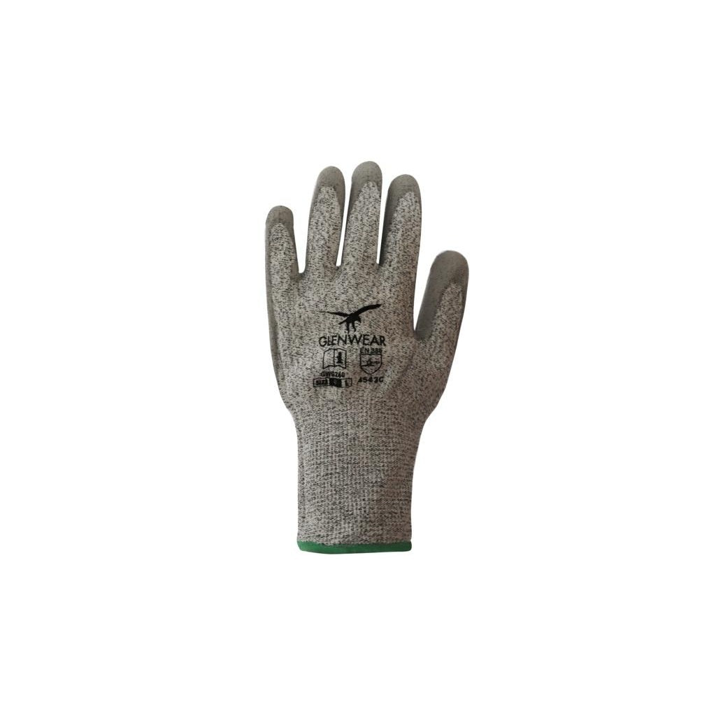 Grey-Black - Front - Glenwear Unisex Adult Cut Level 5 PU Gloves