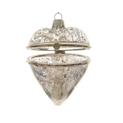 Silver - Front - Kaemingk Antique Glass Heart Christmas Tree Decoration (Pack of 18)