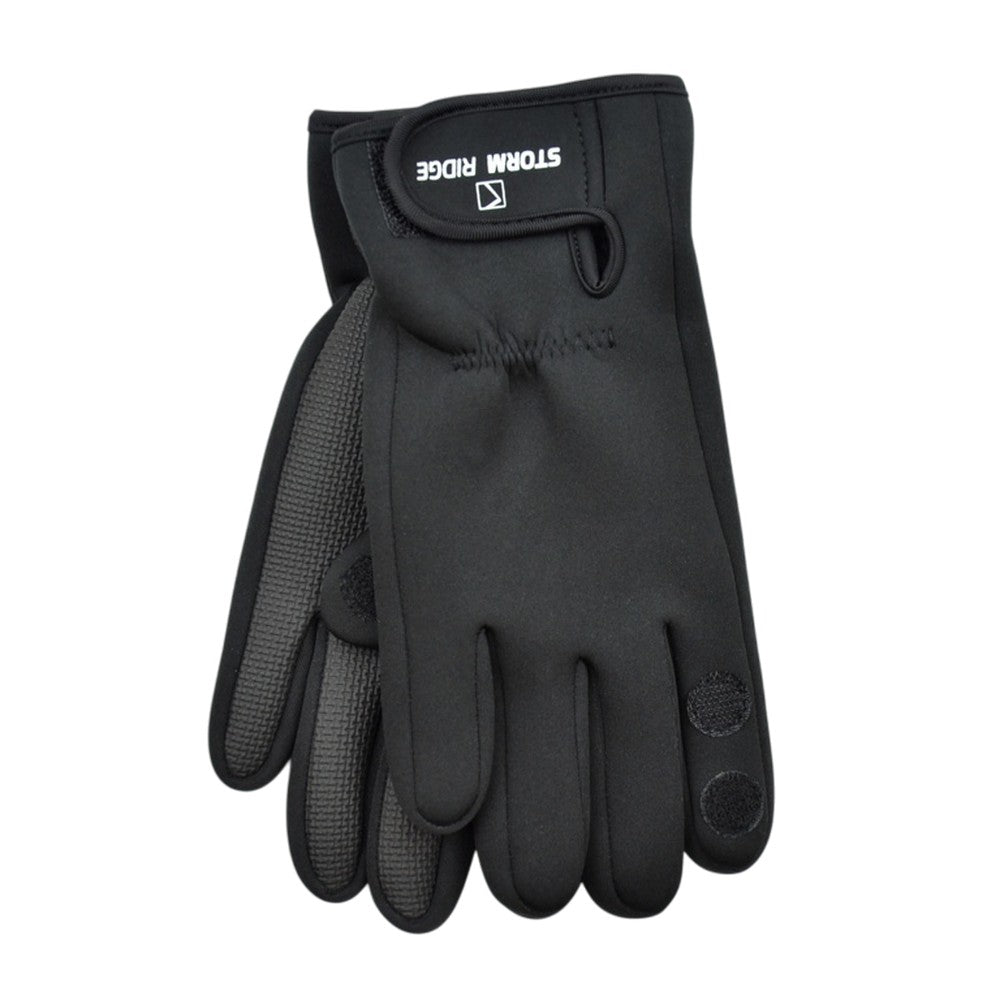 Black - Front - Storm Ridge Unisex Adult Neoprene Logo Gloves