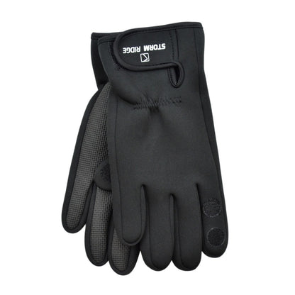 Black - Front - Storm Ridge Unisex Adult Neoprene Logo Gloves