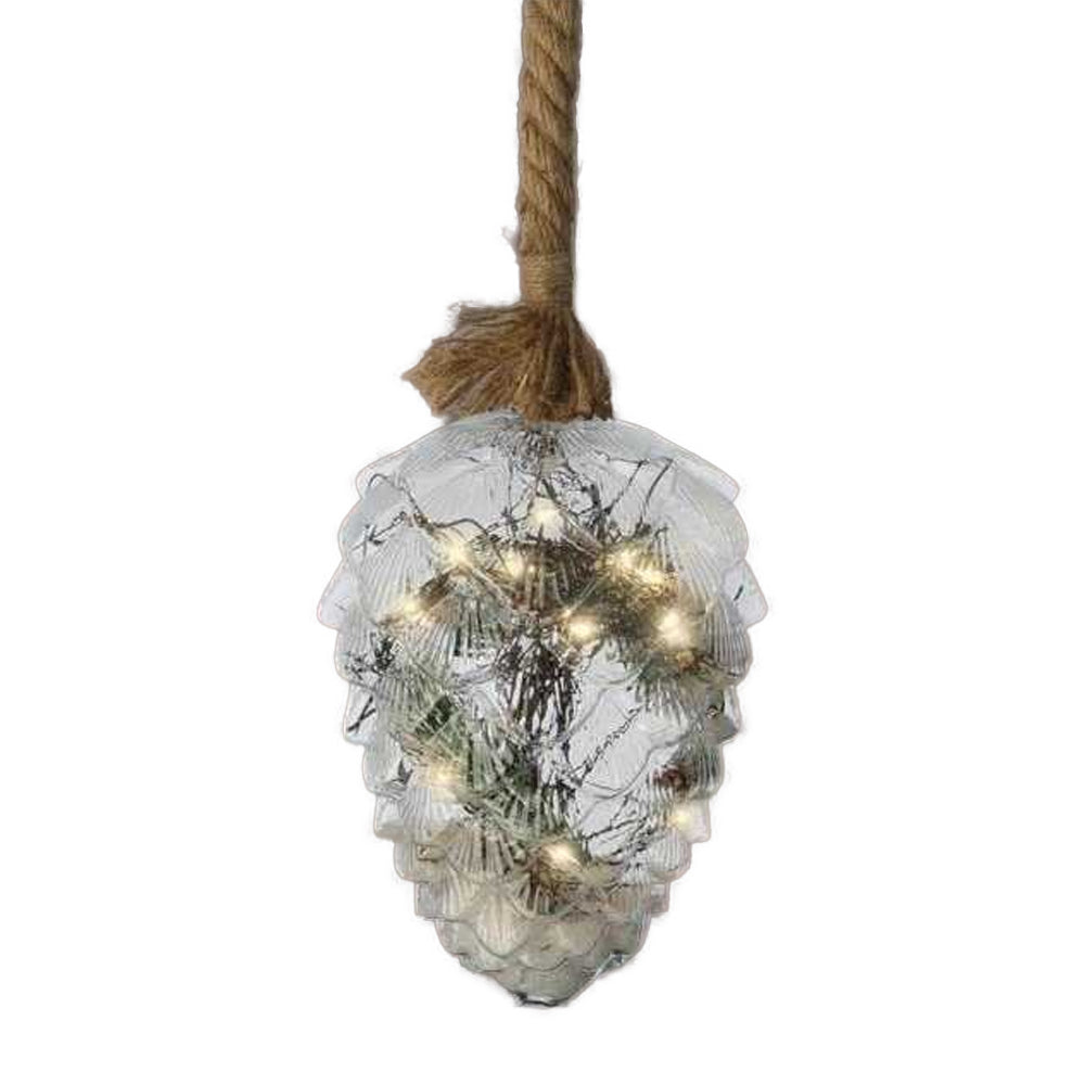 Warm White - Front - Lumineo Pinecone Light Decoration