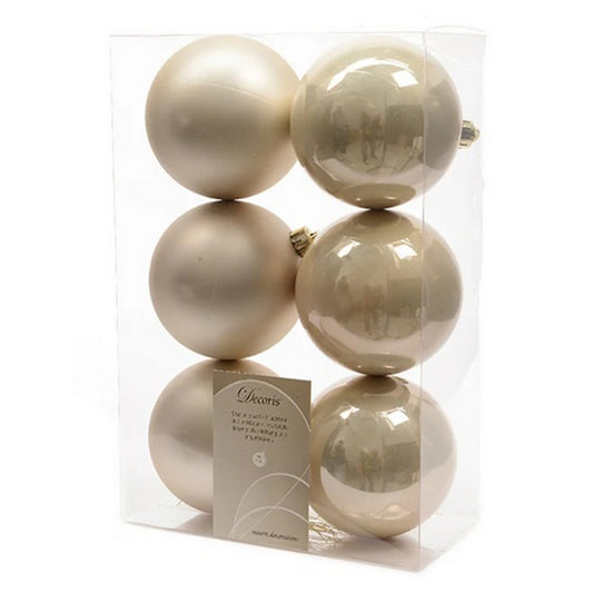 Pearl - Front - Kaemingk Shatterproof Plain Bauble (Pack of 6)