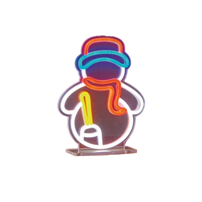 Multicoloured - Back - Premier Snowman LED Christmas Decoration (UK Plug)