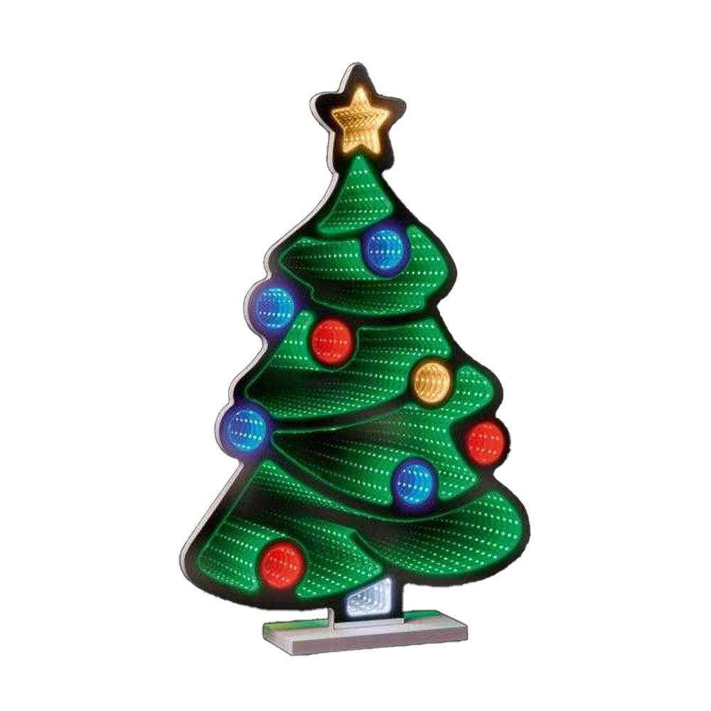 Multicoloured - Back - Premier Pine Tree LED Christmas Decoration (UK Plug)