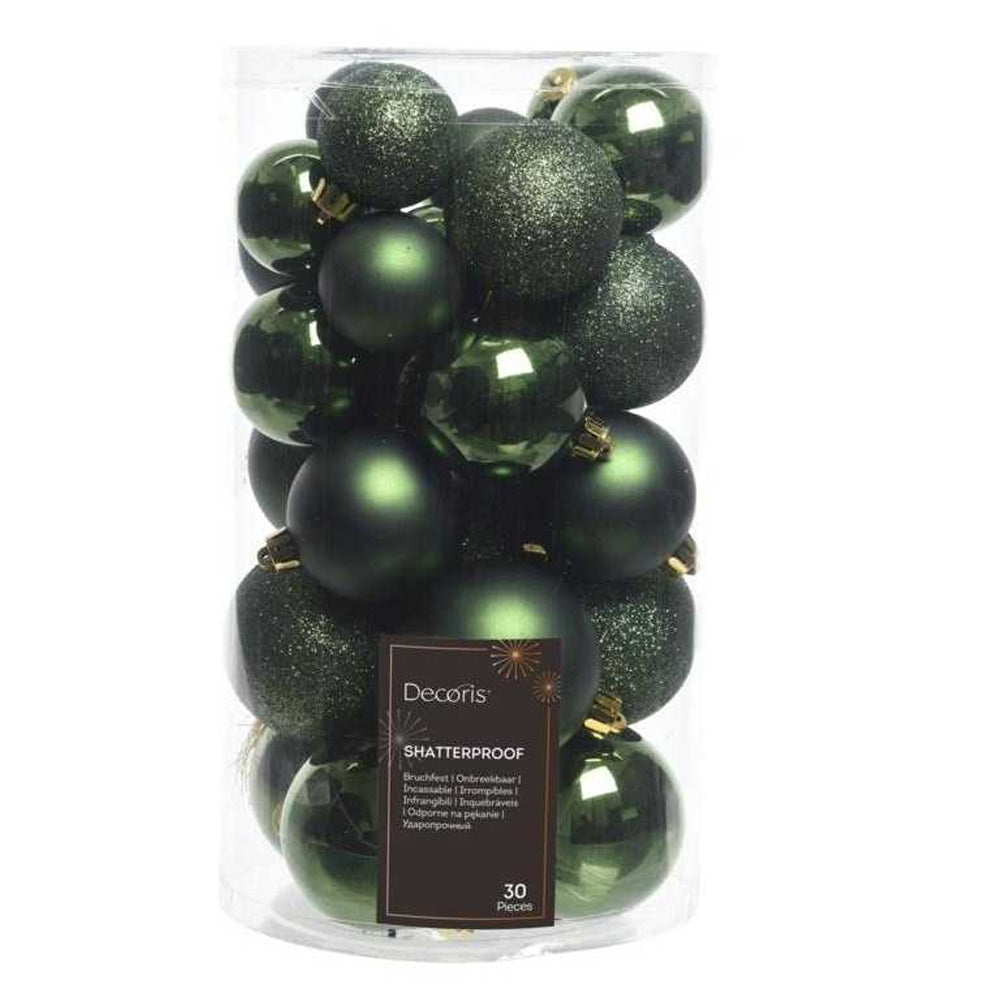 Pine Green - Front - Kaemingk Shatterproof Bauble (Pack of 9)