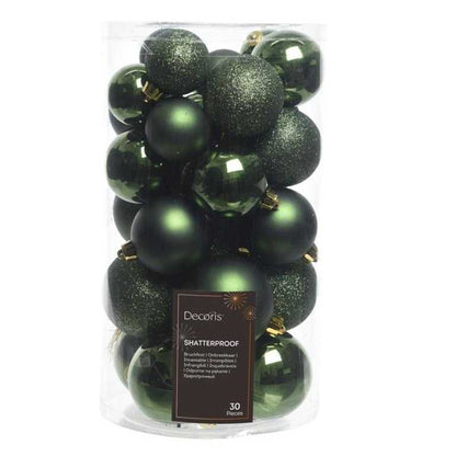 Pine Green - Front - Kaemingk Shatterproof Bauble (Pack of 9)