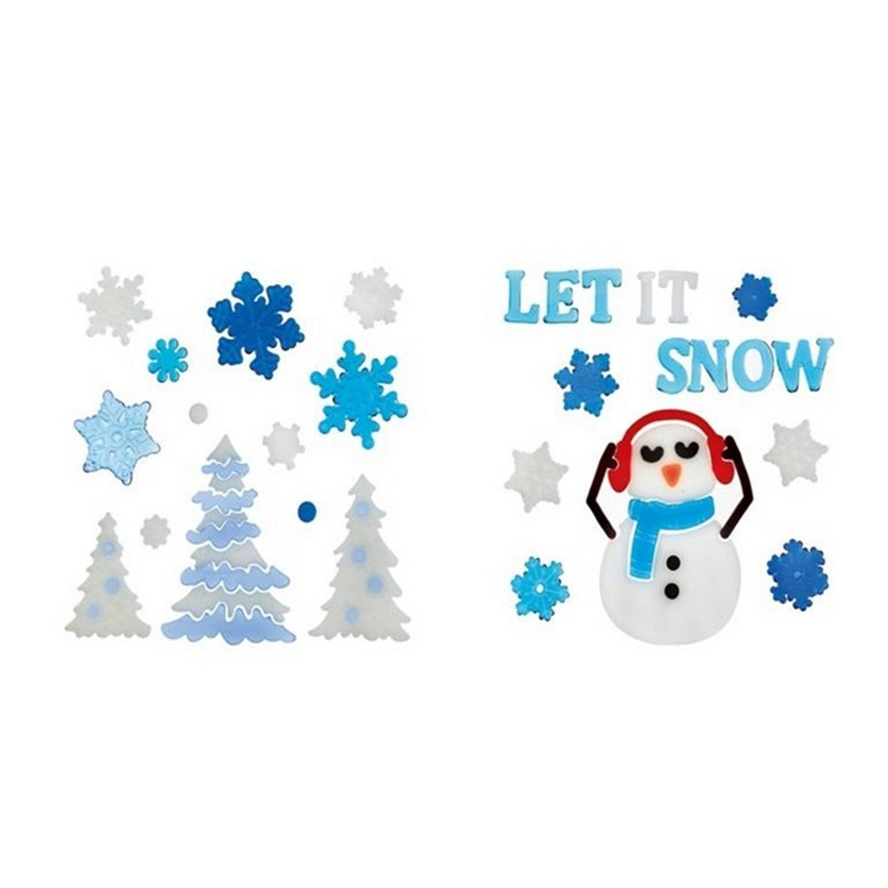 White-Blue - Front - Premier Snowy Christmas Window Sticker