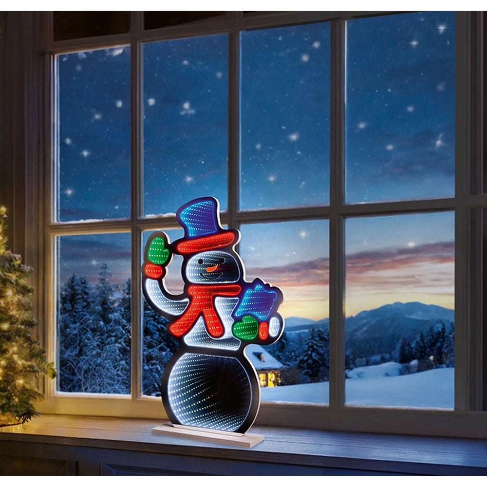 Multicoloured - Back - Premier Snowman LED Christmas Decoration (UK Plug)