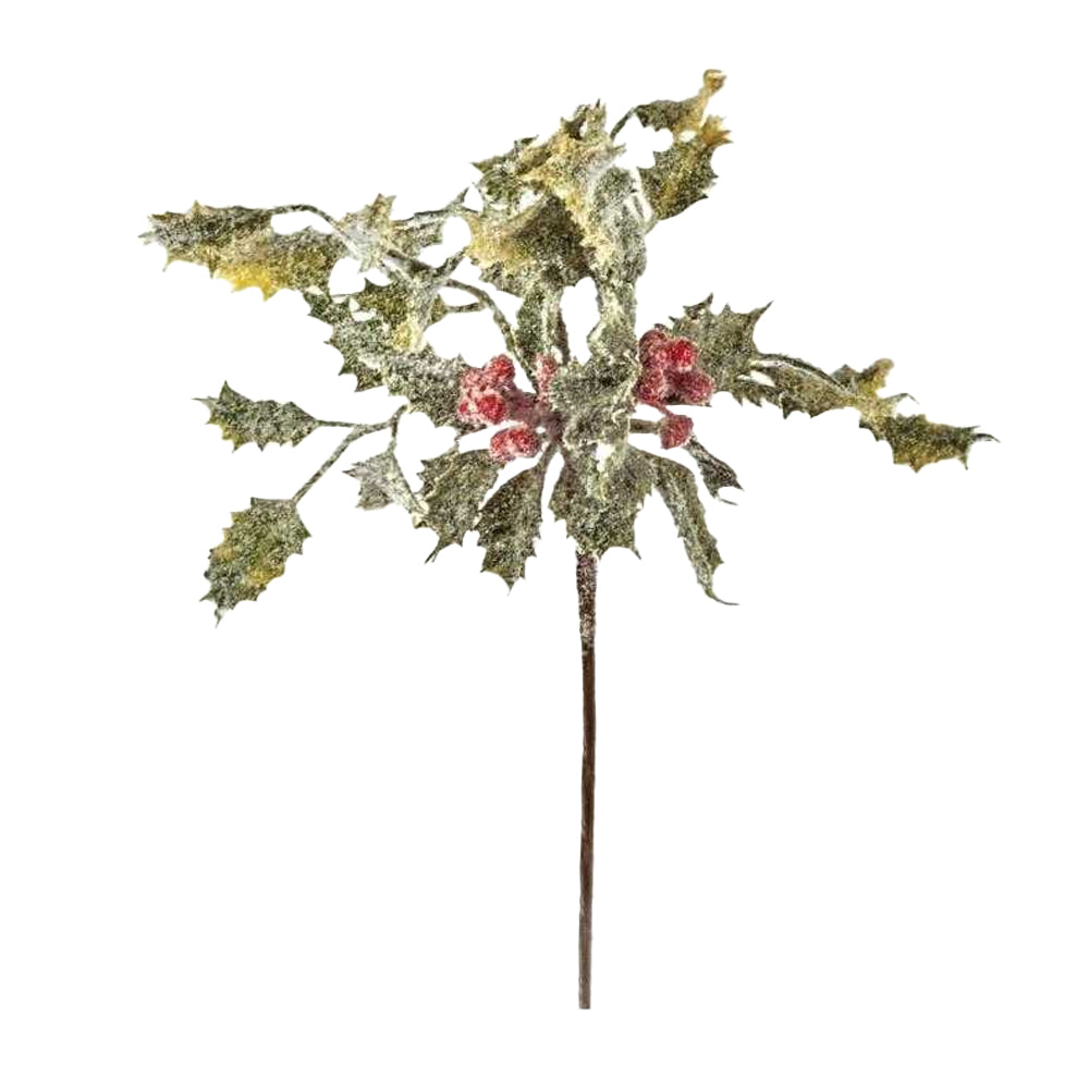Green - Front - Premier Holly & Berries Christmas Tree Pick
