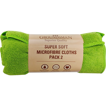 Green - Back - Groundsman Microfibre Cleaning Cloth (Pack of 2)