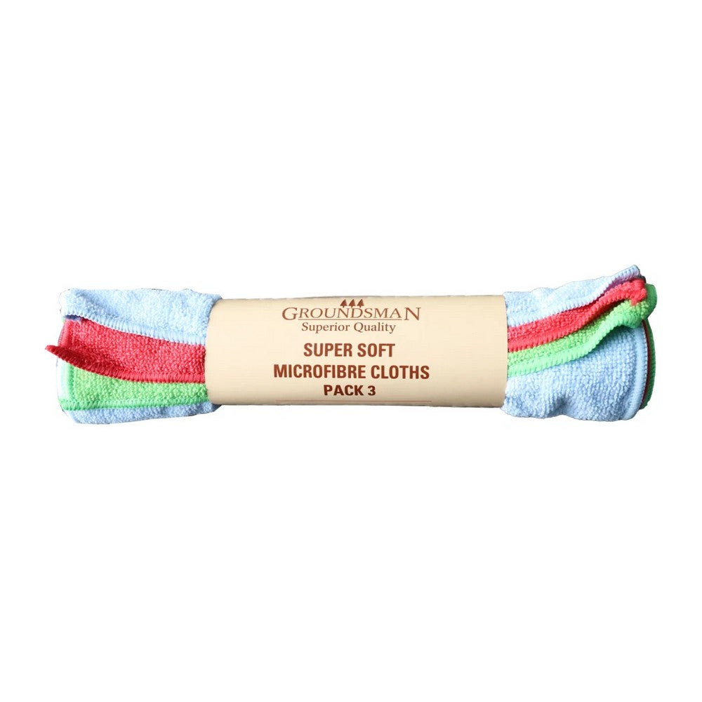 Multicoloured - Back - Groundsman Microfibre Cleaning Cloths (Pack of 3)