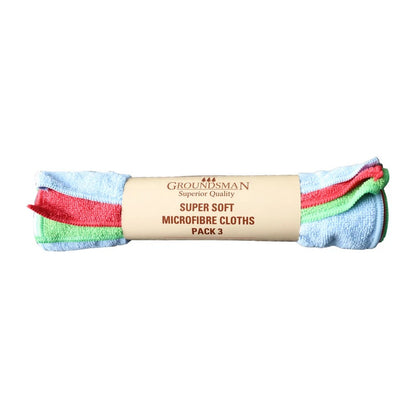 Multicoloured - Back - Groundsman Microfibre Cleaning Cloths (Pack of 3)