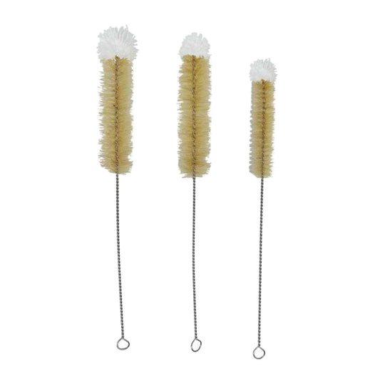 Cream-White - Front - Casa Soft Tip Bottle Cleaning Brush (Pack of 3)