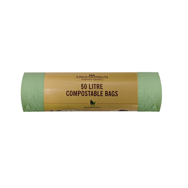 Green - Front - Groundsman Compostable 50L Bag