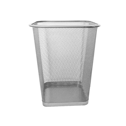 Silver - Front - SupaHome Square Mesh Waste Bin