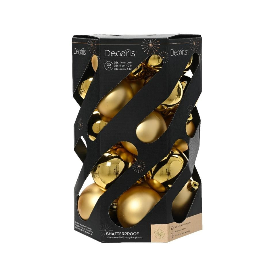 Gold - Front - Kaemingk Polystyrene Christmas Bauble (Pack of 30)