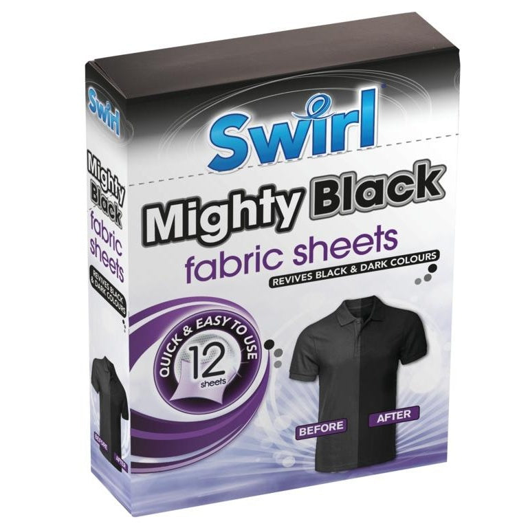 Black - Front - Swirl Mighty Dryer Sheets (Pack of 12)