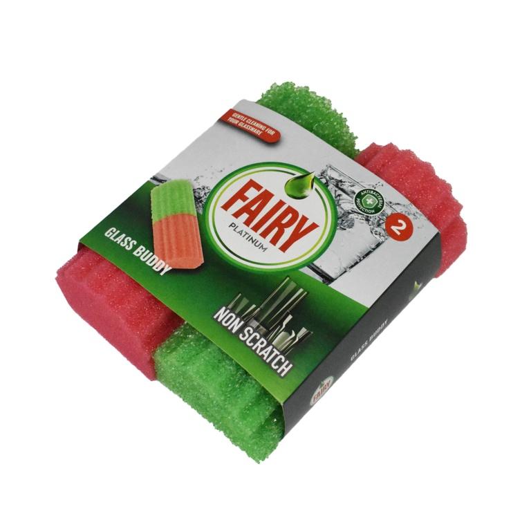 Red-Green - Front - Addis Glass Buddy Sponge (Pack of 2)