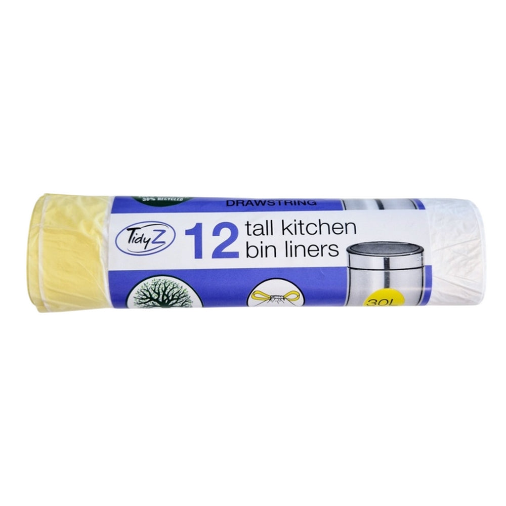 Yellow - Front - Tidyz Plastic Tall Swing Bin Liners (Pack of 12)