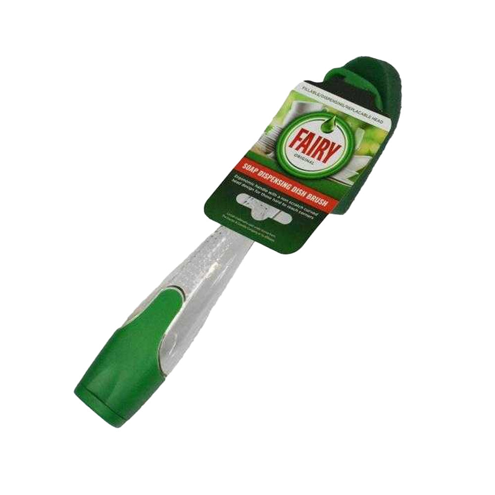 Green - Front - Addis Soap Dispensing Dish Brush