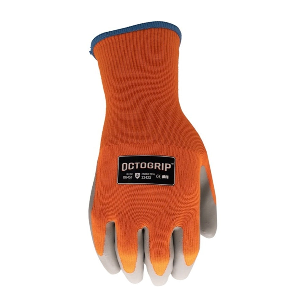 Orange - Front - Octogrip Fleece Lined Gloves