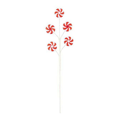 White-Red - Front - Premier Candy Swirls Christmas Tree Decoration