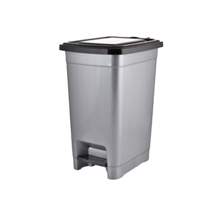 Silver - Back - Hobby Life Slim 10L Pedal Bin