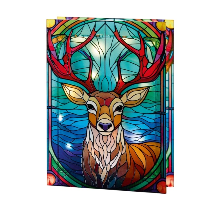Multicoloured - Front - Premier Glass Reindeer Christmas Decoration