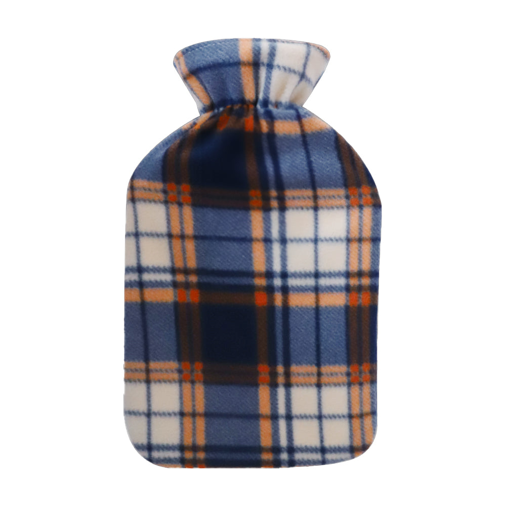Blue-White-Orange - Front - Hearth and Home Checkerboard 2L Fleece Hot Water Bottle Cover