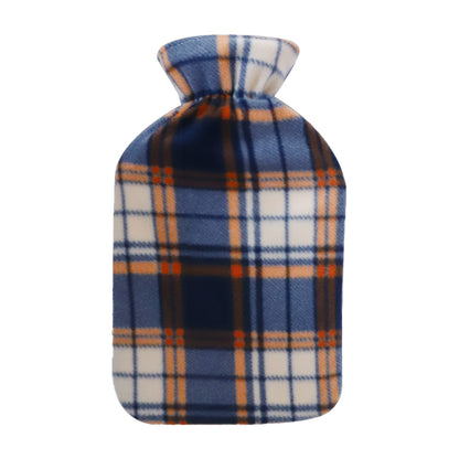 Blue-White-Orange - Front - Hearth and Home Checkerboard 2L Fleece Hot Water Bottle Cover